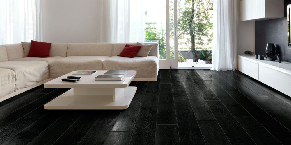 Rivestimento parquet nero pavimento arredo stile moderno