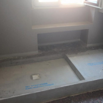 piatto doccia cemento pareti resina